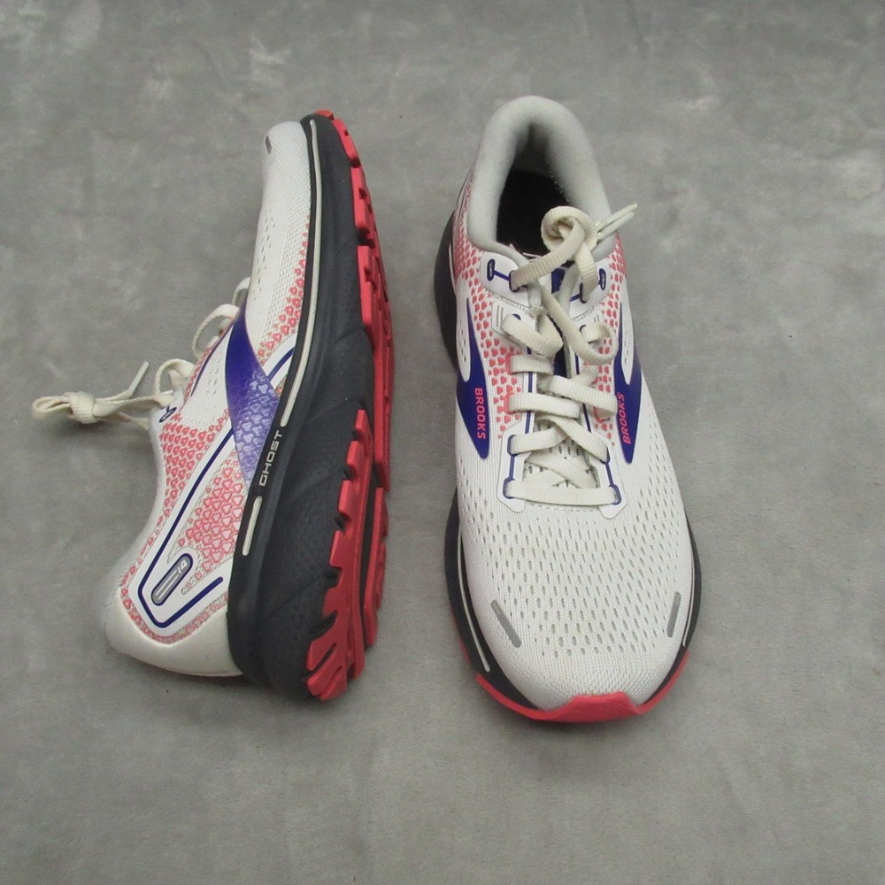 Brooks Women 9B Ghost 14‎ Running Shoes White Pink Athletic Sneakers Lightweight